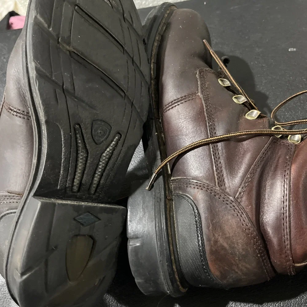 Ariat Work Boots Mens 9.5 Brown Cobalt XR Steel Toe Lace‎ Up Kiltie Leather